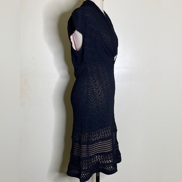 Catherine Malandrino pointelle  Black dress Medium - Picture 4 of 16